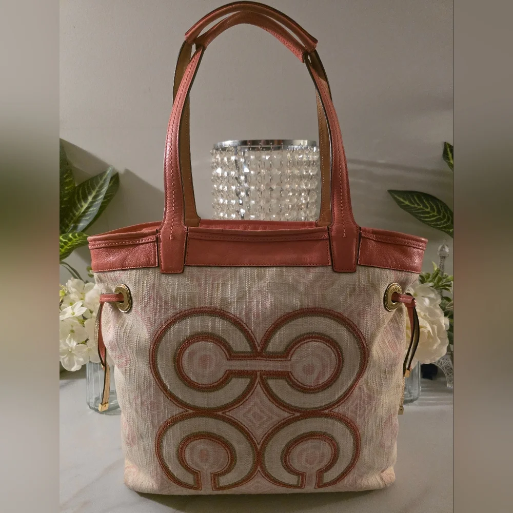 Coach Pink and Cream Signature Tote - Picture 12 of 12